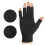 Half Finger Compression Arthritis Gloves Black Grey 16cm Circumference 21cm Length 3