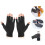 Half Finger Compression Arthritis Gloves Black Grey 16cm Circumference 21cm Length 9