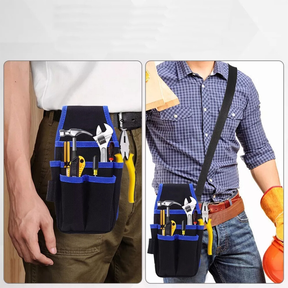 Multifunctional Oxford Cloth Electrician Tool Bag Waist Kit Â Blue, 26X13cm 7891339194156