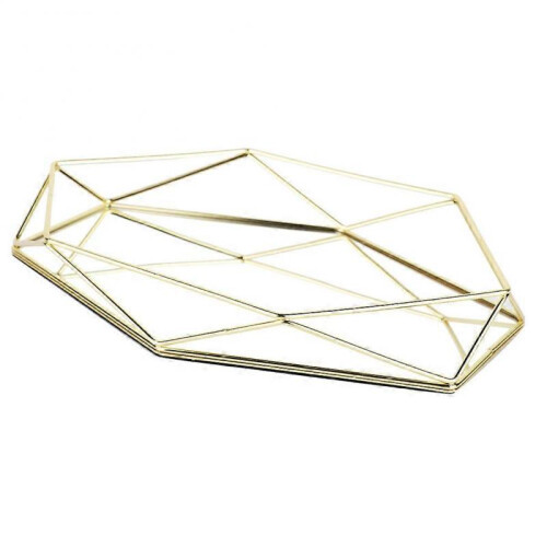 (Gold) Home Storage Tray Box Mirror Organizer Holder Tabletop 2