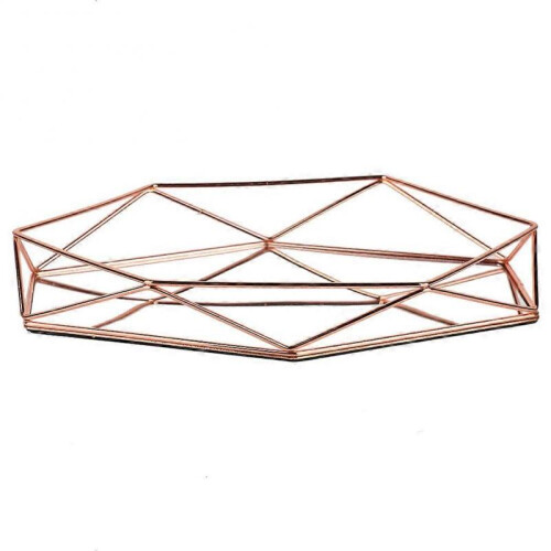 (Rose Gold) Home Storage Tray Box Mirror Organizer Holder Tabletop