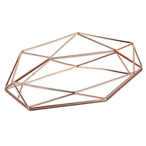 (Rose Gold) Home Storage Tray Box Mirror Organizer Holder Tabletop 1