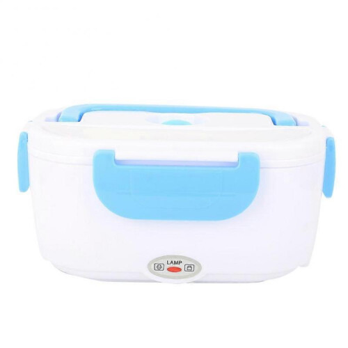 (Blue) Electric Heating Lunch Box Food Storage Container EU Plug 100-240V