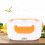 (Orange) Electric Heating Lunch Box Food Storage Container EU Plug 100-240V 5
