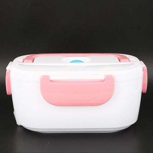 (Red) Electric Heating Lunch Box Food Storage Container EU Plug 100-240V 1