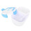 (Blue) Electric Heating Lunch Box Food Storage Container EU Plug 100-240V 4