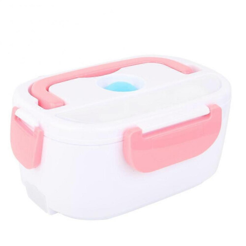 (Red) Electric Heating Lunch Box Food Storage Container EU Plug 100-240V 2