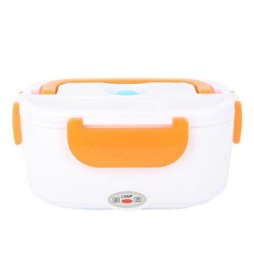 (Orange) Electric Heating Lunch Box Food Storage Container EU Plug 100-240V