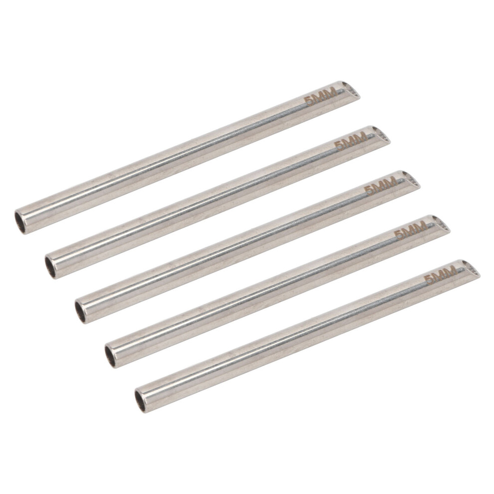 5pcs Medical Steel Piercing Receiving Tubes, Hypoallergenic, 7.5cm