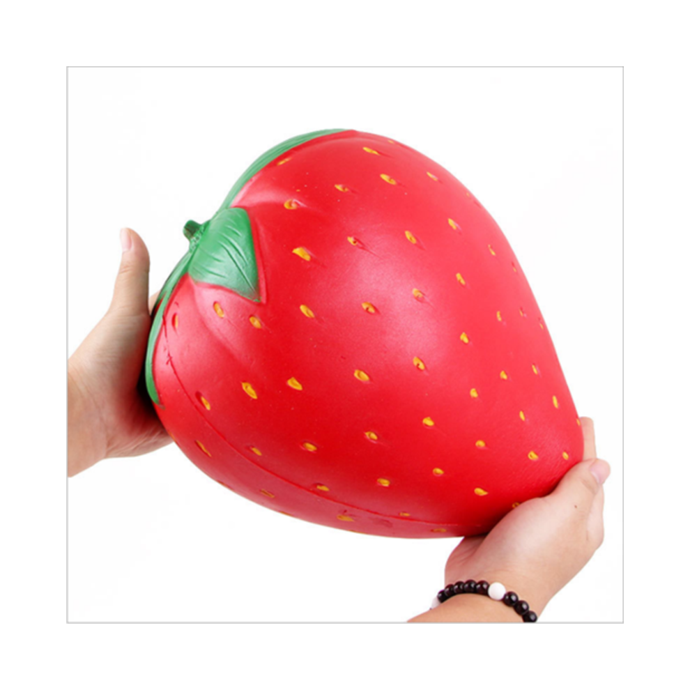 (Strawberry 25*20Cm) Giant Super Jumbo Soft Squishy Watermelon Strawberry Rising Slow Squeeze Orange