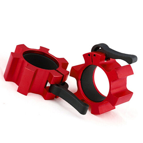 2PCS 50mm Aluminum Alloy Barbell Collar Lock Quick Release Red 2