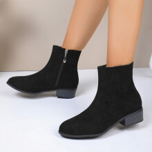 (Black, 42) Plus Elegant Autumn Size Womens Martin Boots In Suede With British Casual Design