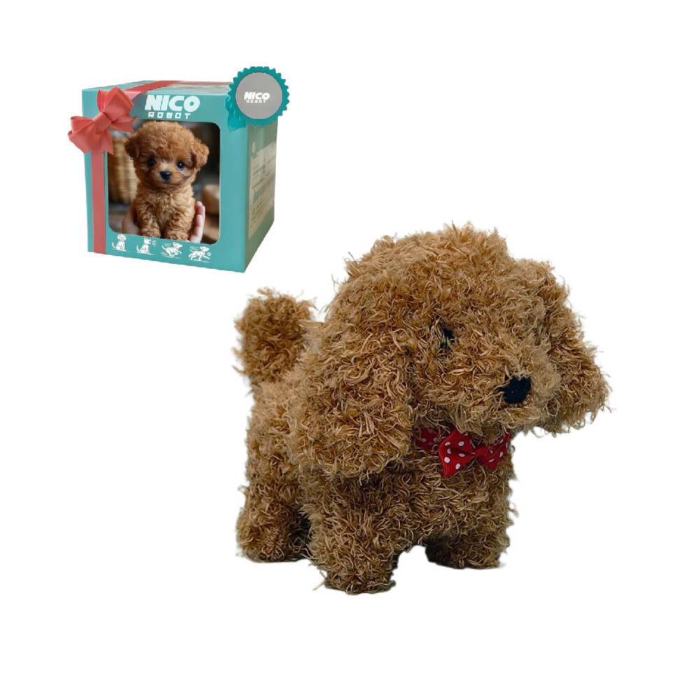 (Dark Brown) Children Plush Electric Dog Toy Nico Robot Dog My Realistic Puppy Robot Gift-image-OPC-PJHXZJT-NEW