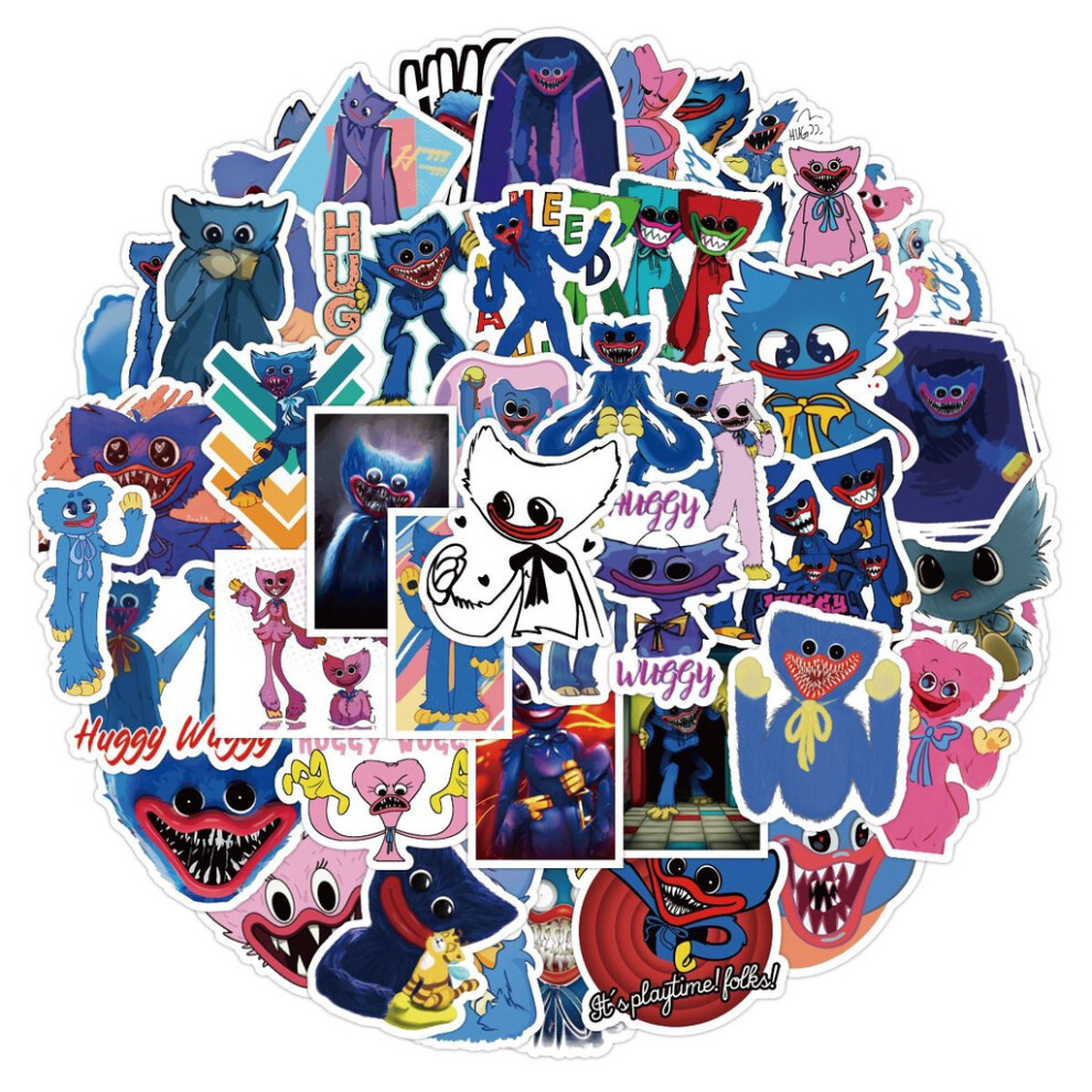 Pvc 50 Pcs Poppy Playtime Huggy Wuggy Waterproof Stickers Anime Graffiti Cartoon