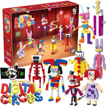 (Red) Amazing Digital The Circus Building Blocks Toy Set Crazy Circus Model Pomni Jax