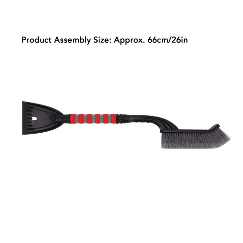 Detachable Ice Scraper Snow Brush with Foam Grip, 66cm Gray/Red 2