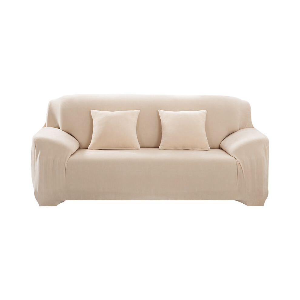 (Rice White,145x185cm/57.08x72.83in)Housse de canapé élastique housse de canapé extensible housse de canapé sectionnelle couleur unie