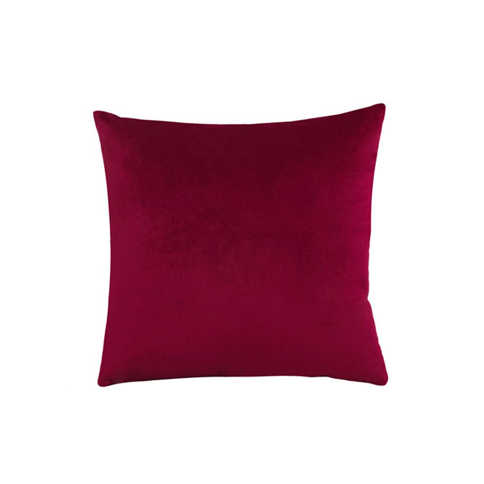 (Burgundy)Housse de coussin 16" velours uni taie d'oreiller fermeture éclair couleur unie décoration canapé maison