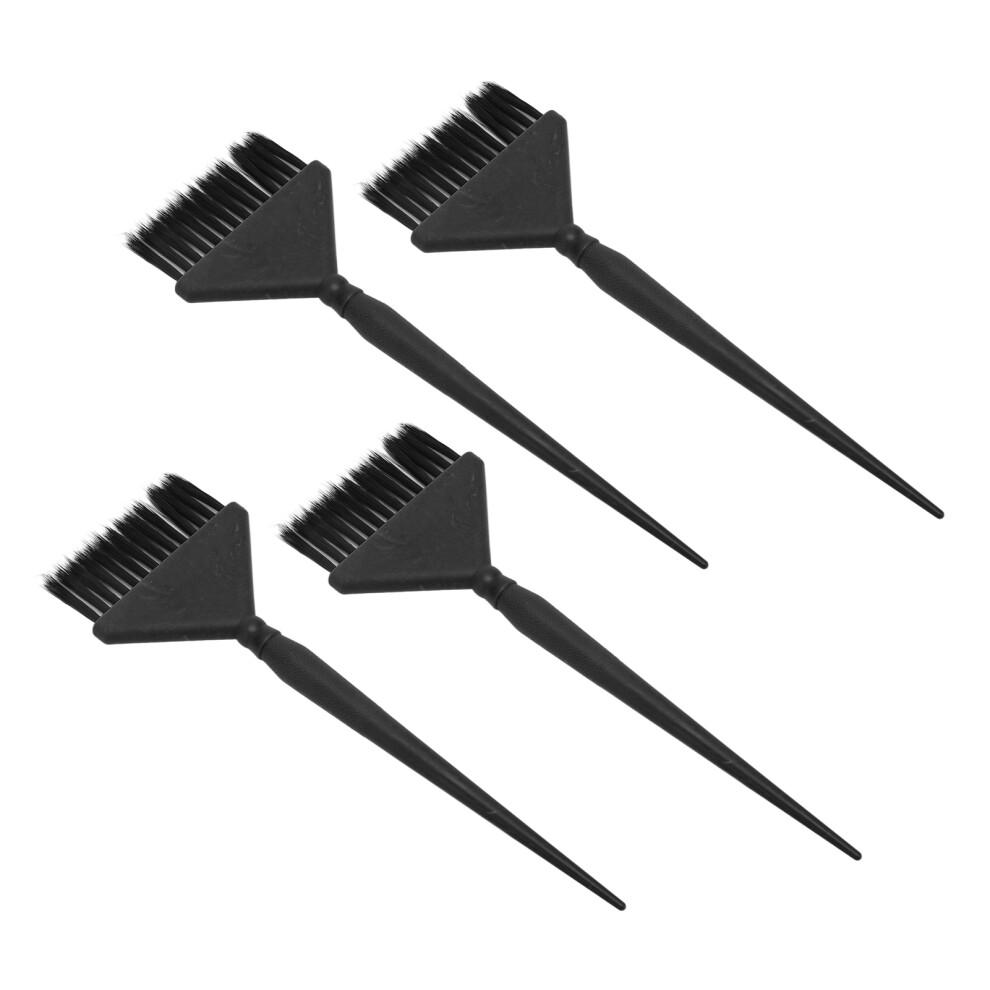 Black 4Pcs Wide Hair Dye Brush Set, Stiff Nylon Bristles, Portable