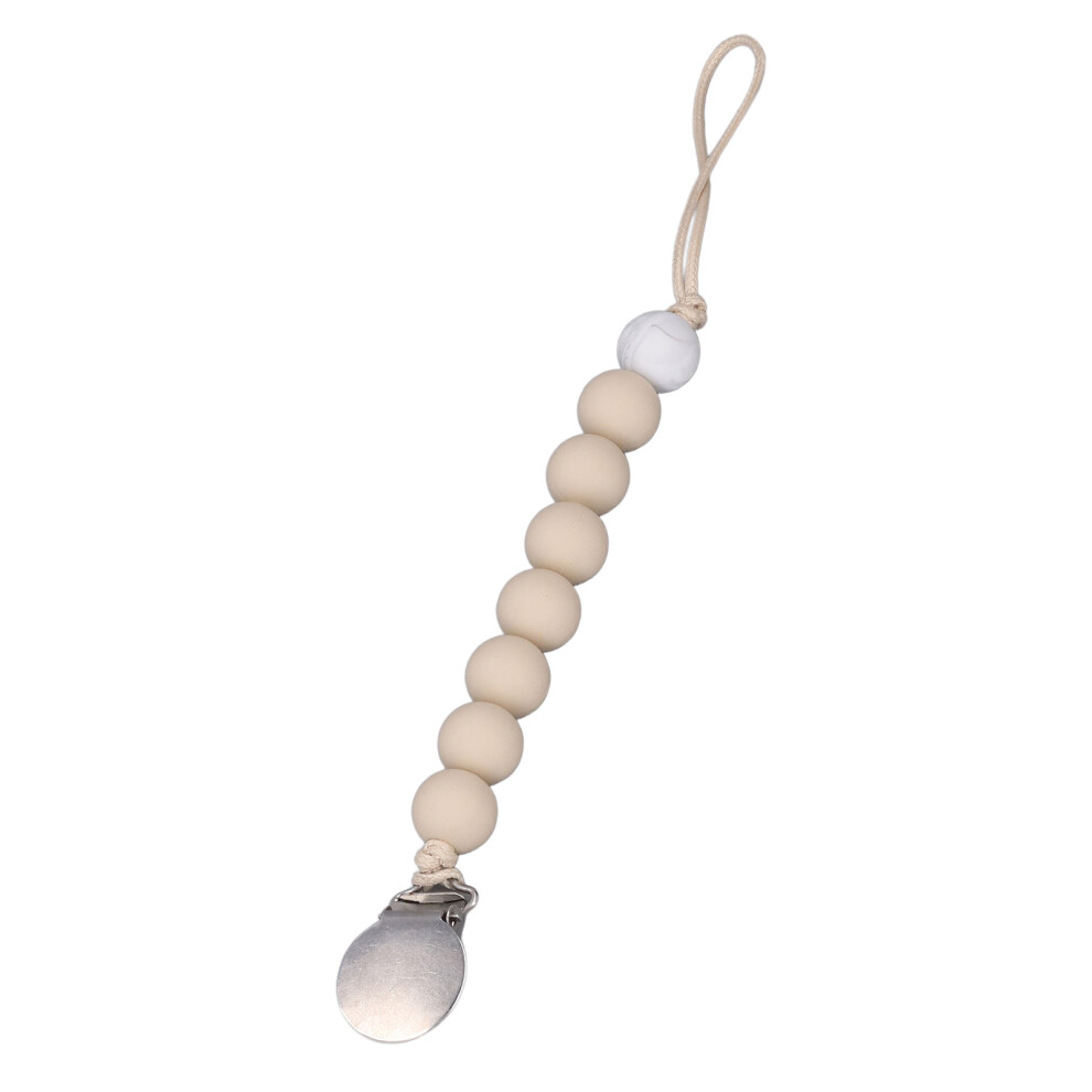 Silicone Baby Pacifier Clip Teething Toy Holder 22Cm Beige
