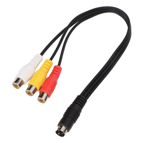 Durable 1.0ft S Video 4 Pin to 3RCA Cable - Flexible PVC Material