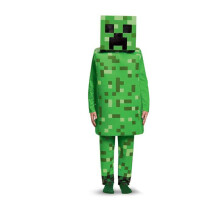 (Green,M)Halloween Minecraft Cos Performance Costume Childrens Costume Threepiece Set