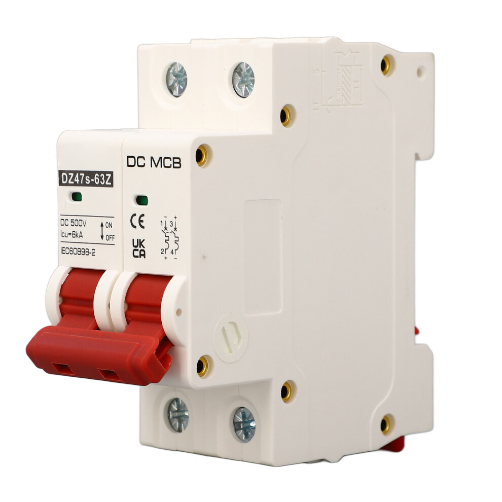 Dc 500V 2P Mini Circuit Breaker Dz47s 63Z 16A Short Circuit Protection 9461339226911