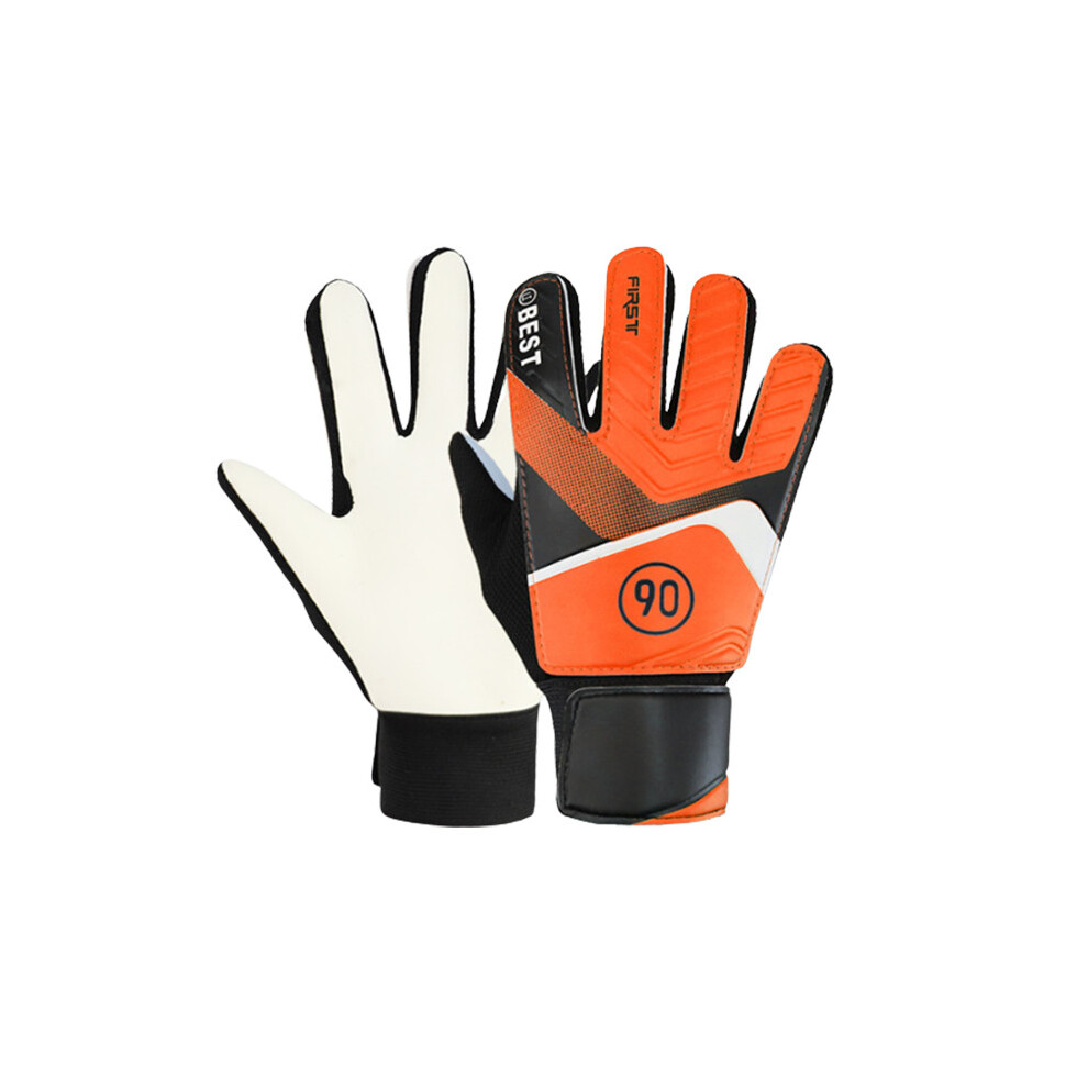 (Orange,6)Guanti Portiere Calcio Per Ragazzo Guanto Portiere Protezione Dita Completa Mano
