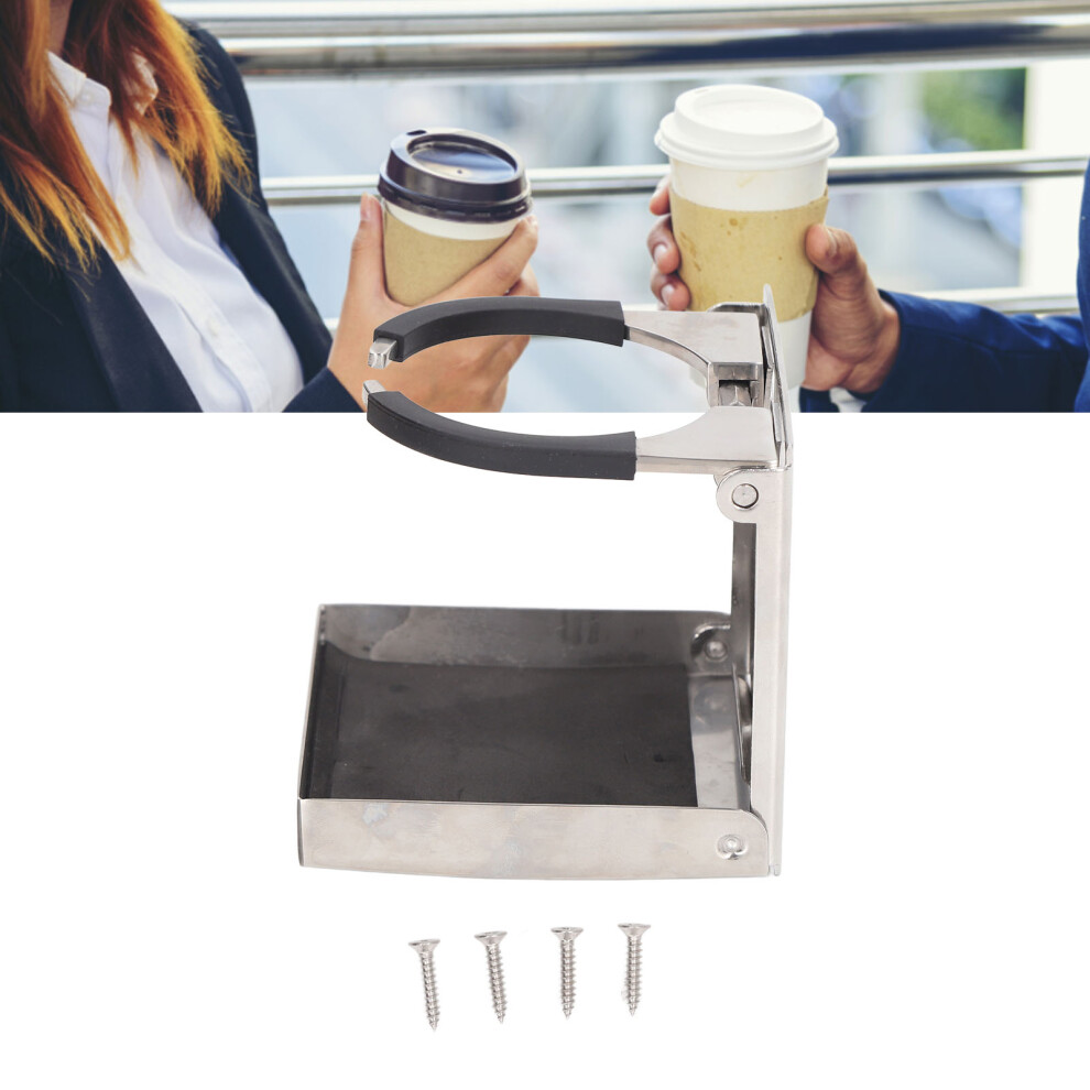 Fold Up Marine Stainless Steel Cup Holder, Adjustable 53-80Mm For Boat & Truck 7901339239037