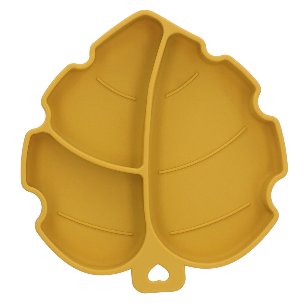 Baby Silicone Suction Plate Divided 21x20cm Dishwasher Safe Yellow
