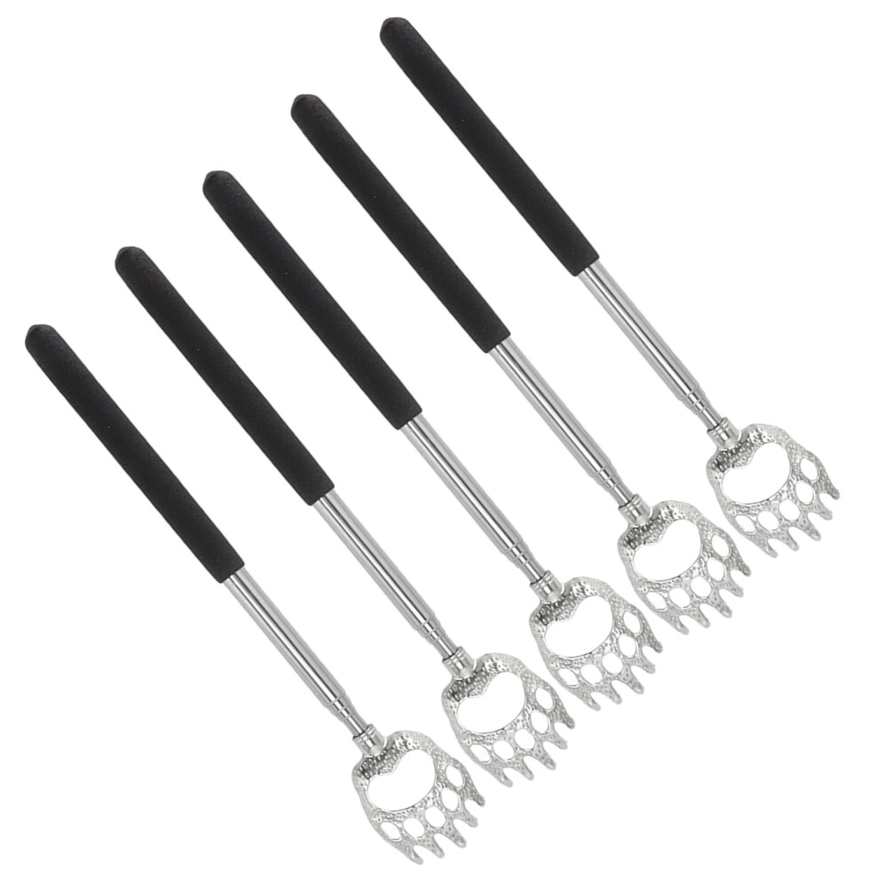 5Pcs Telescopic Back Scratcher Set Stainless Steel for Head Body Arm Adjustable