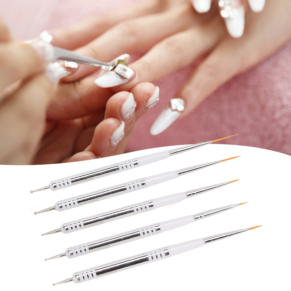 5 Pcs Double Ended Nail Art Brushes Fine Tip Dotting Pen for DIY Manicure-image-OPC-PJJ282N-NEW