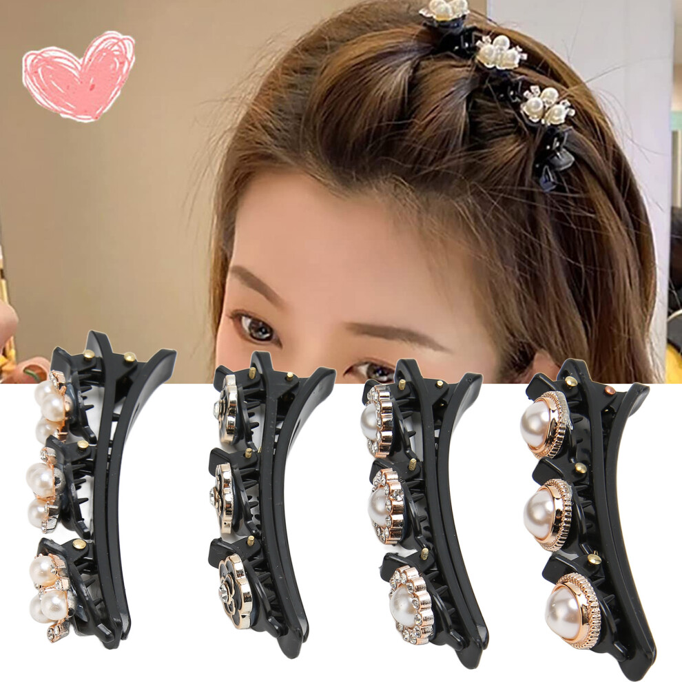 Versatile Sparkling Hair Clips - 4PCS Rhinestone Luxury Duckbill Set-image-OPC-PJJ2B2C-NEW