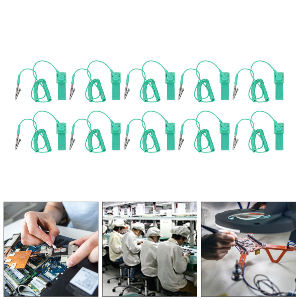 10Pcs Anti Static Wrist Strap Pu Adjustable 1Mî© Resistor Electrostatic Guard 8471339258547