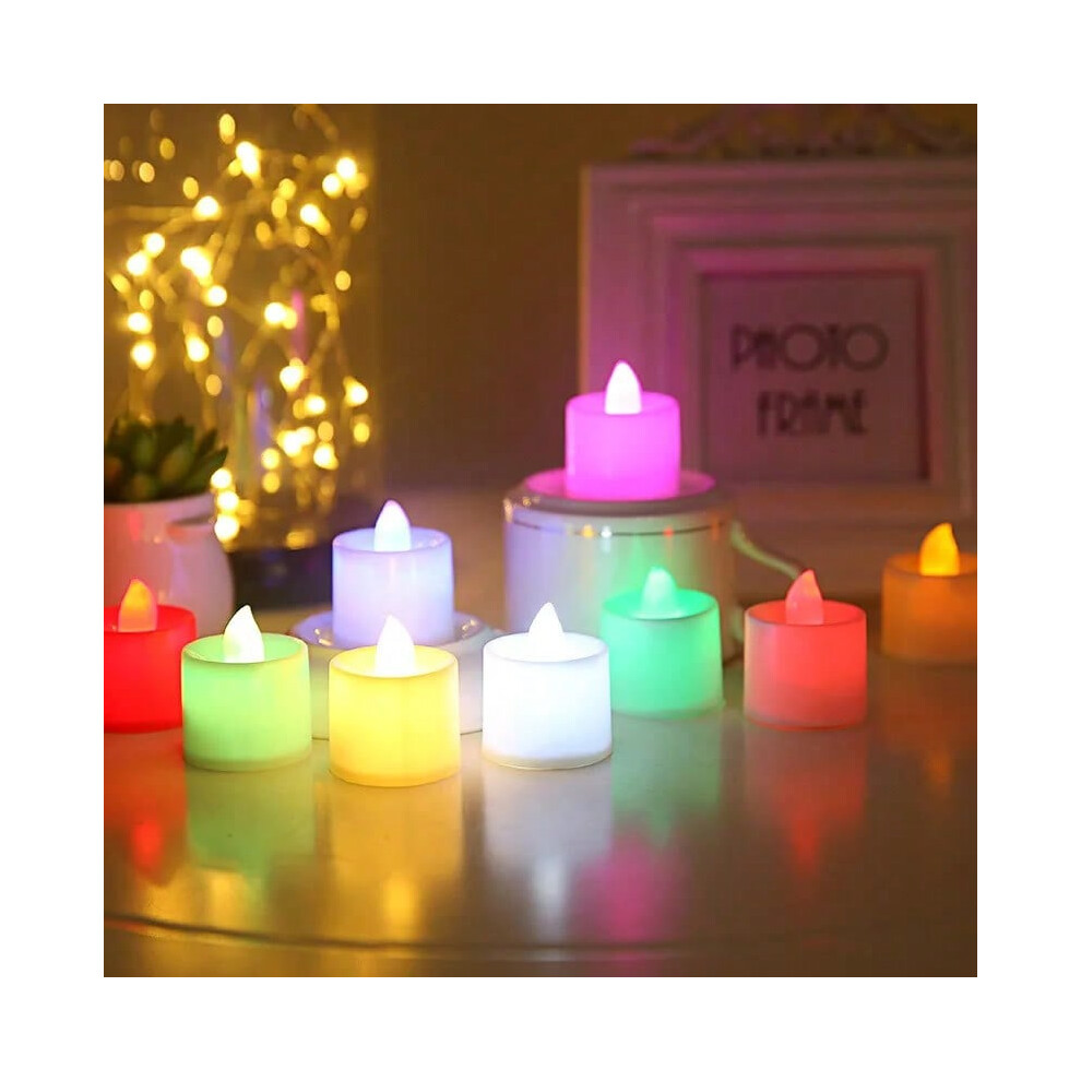 (Round-Multicolor, 8-Pack) 24Pcs Flameless LED Candle Lights Creative Wishing Led Tea Lamp Warm White Halloween Wedding Christmas Decoration Candle Li-image-OPC-PJJ2QV2-NEW