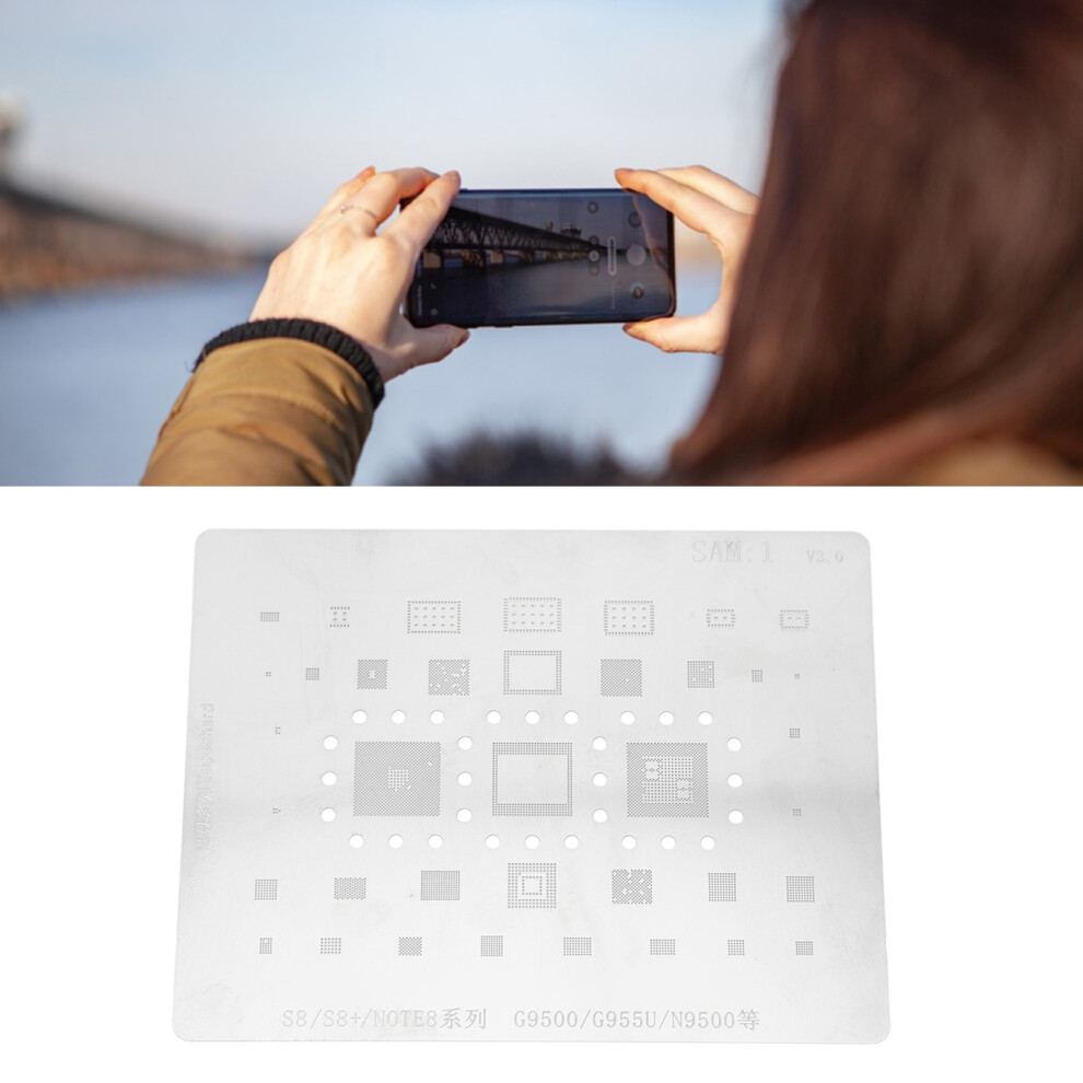 Stainless Steel Bga Reballing Stencil For Galaxy S8/S8+/Note8 0.12Mm 9371339278899