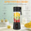 Portable Blender 380ml, Rechargeable 2000mAh, USB Mini Mixer 14