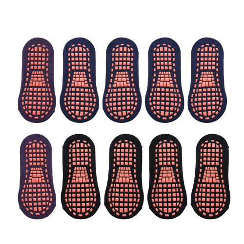 Durable Non-Slip Socks for Kids 10 Pcs 23-29 Black/Navy/Deep Purple 1