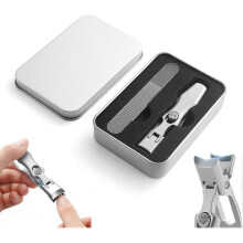 (silver)Nail Clippers for Thick Nails, Toenail Clippers Wide Jaw Opening, Heavy Duty Nail Cutter with Catcher, No Splash Fingernail Clipper with File