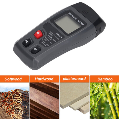 Holzfeuchtigkeitsmesser Nadeltyp ABS 9V 0-99,9% 2