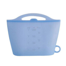 (2000ml, blue) Silicone Microwave Steam Bags, Reusable Food Storage Bags, Stand Up Fresh Keeping Bag for Fruit Vegetable Storage Container