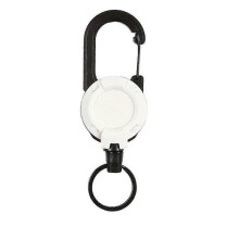 (1pcs, White) Heavy Duty Retractable Key Chain Keyring Id Badges Holder W/steel Wire Rope Easy To Use