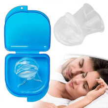 Silicone anti-snoring tongue retainer sleep aid anti-snoring respirator