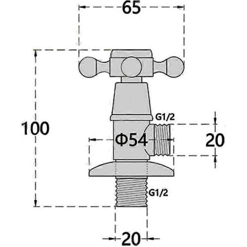 1pcs Triangular Valve 1/2" Eight Character Valve Triangular Valve Antique Brass Suitable for Bathroom Kitchen Sink 1