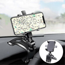 360 Rotation Mobile Phone Holder Clip On Dashboard in Car Mount Stand Cradle GPS