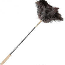 (Beige) Retractable Stainless Steel Ostrich Feather Duster