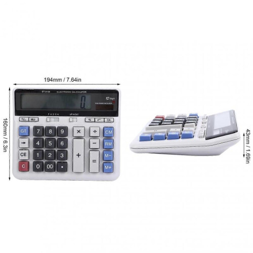 Solar Calculator 12 Digit Large Keys Clear Display Office Calculator for Accounting Calculation 1