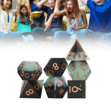 7 Stück Resin-Multiseiten-Würfelset mit nummerierten Kanten für Kinder & Erwachsene
