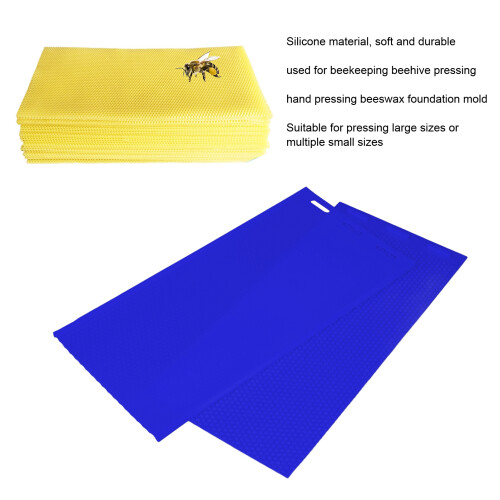 37.5x21CM Beeswax Foundation Molds 5.4mm Thick Silicone 2PCS Dark Blue 2