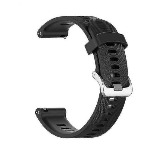 (black) For Garmin forerunner 245 645 Music Silicone Replacement Watch Wrist Strap Band